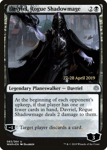Davriel, Rogue Shadowmage [War of the Spark Prerelease Promos] - Rocket TCG