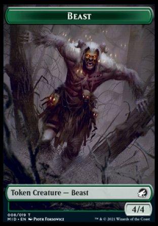 Beast (008) // Spider Double-sided Token [Innistrad: Midnight Hunt Tokens] - Rocket TCG