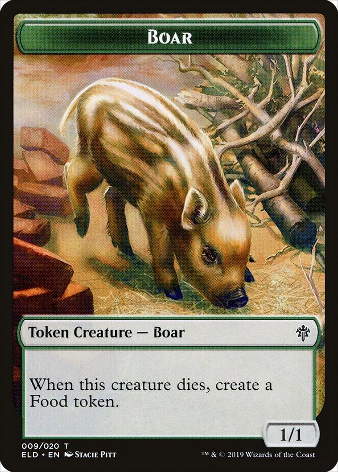 Boar Token [Throne of Eldraine Tokens] - Rocket TCG
