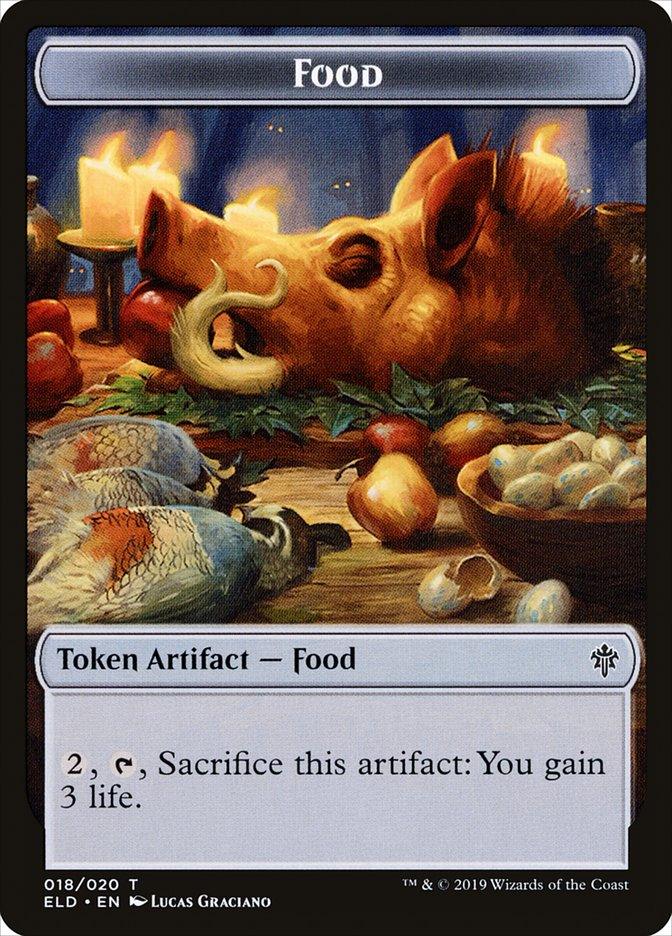 Boar // Food (18) Double-sided Token [Throne of Eldraine Tokens] - Rocket TCG