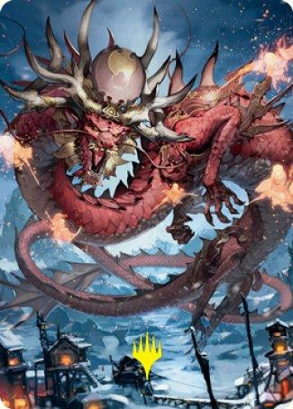 Atsushi, the Blazing Sky 2 Art Card (Gold-Stamped Signature) [Kamigawa: Neon Dynasty Art Series] - Rocket TCG