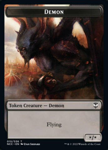Demon // Copy Double-sided Token [Streets of New Capenna Commander Tokens] - Rocket TCG