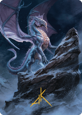 Ancient Silver Dragon Art Card (06) (Gold-Stamped Signature) [Commander Legends: Battle for Baldur's Gate Art Series] - Rocket TCG