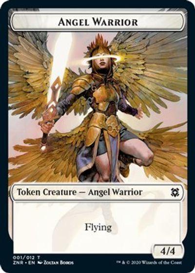 Angel Warrior // Shark Double-sided Token [Challenger Decks 2021 Tokens] - Rocket TCG
