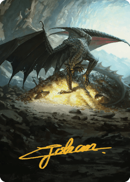 Ancient Copper Dragon Art Card (04) (Gold-Stamped Signature) [Commander Legends: Battle for Baldur's Gate Art Series] - Rocket TCG