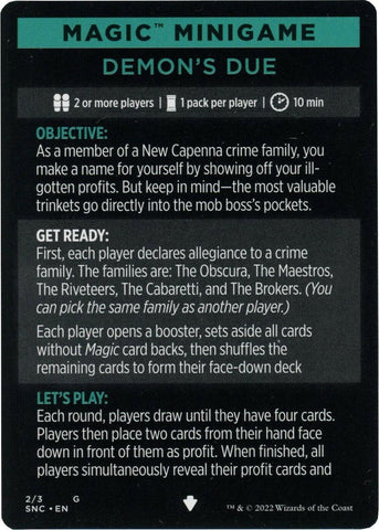 Demon's Due (Magic Minigame) [Streets of New Capenna Minigame] - Rocket TCG