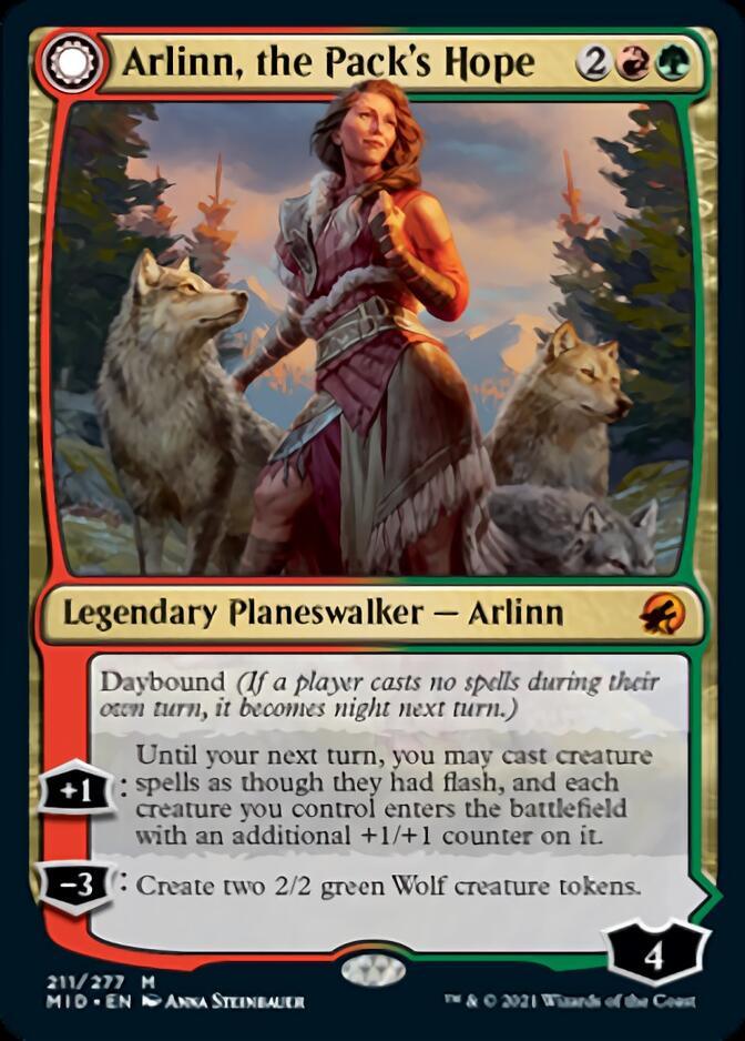 Arlinn, the Pack's Hope // Arlinn, the Moon's Fury [Innistrad: Midnight Hunt] - Rocket TCG