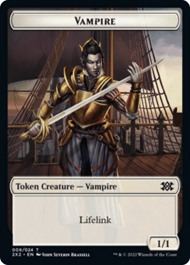 Cat Dragon // Vampire Double-sided Token [Double Masters 2022 Tokens] - Rocket TCG