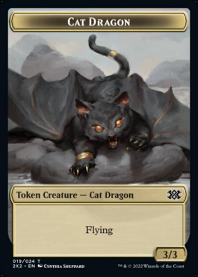 Cat Dragon // Spirit (008) Double-sided Token [Double Masters 2022 Tokens] - Rocket TCG