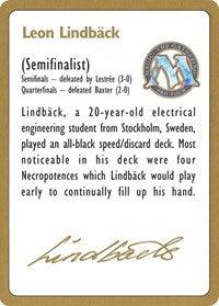 1996 Leon Lindback Biography Card [World Championship Decks] - Rocket TCG