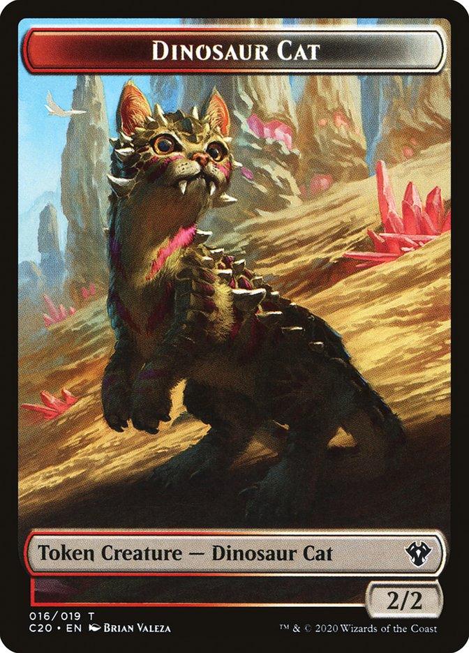 Bird // Dinosaur Cat Double-sided Token [Commander 2020 Tokens] - Rocket TCG