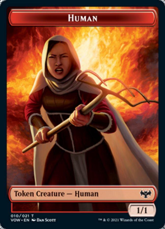 Copy // Human (010) Double-sided Token [Innistrad: Crimson Vow Tokens] - Rocket TCG