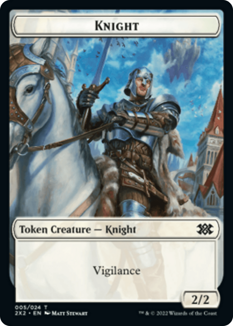 Drake // Knight Double-sided Token [Double Masters 2022 Tokens] - Rocket TCG