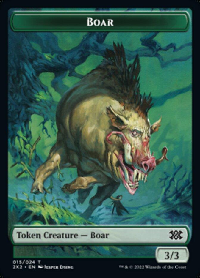 Boar // Knight Double-sided Token [Double Masters 2022 Tokens] - Rocket TCG