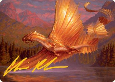 Adult Gold Dragon Art Card (Gold-Stamped Signature) [Dungeons & Dragons: Adventures in the Forgotten Realms Art Series] - Rocket TCG