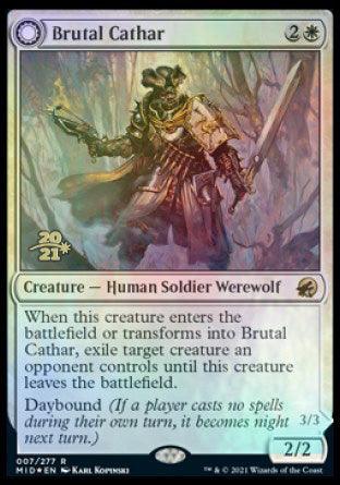 Brutal Cathar // Moonrage Brute [Innistrad: Midnight Hunt Prerelease Promos] - Rocket TCG
