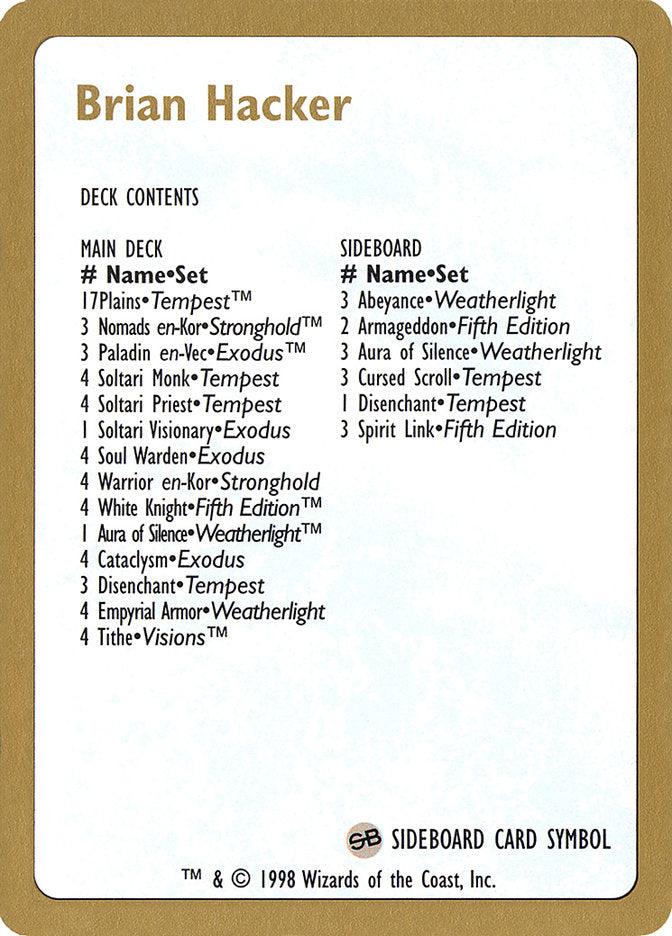 Brian Hacker Decklist [World Championship Decks 1998] - Rocket TCG