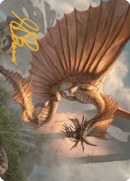 Ancient Gold Dragon Art Card (28) (Gold-Stamped Signature) [Commander Legends: Battle for Baldur's Gate Art Series] - Rocket TCG