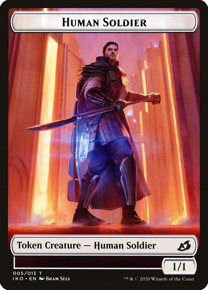 Dinosaur // Human Soldier (005) Double-sided Token [Ikoria: Lair of Behemoths Tokens] - Rocket TCG