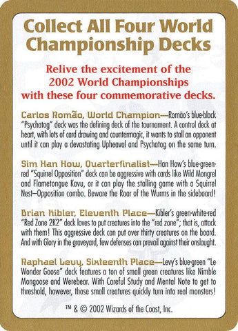 2002 World Championships Ad [World Championship Decks 2002] - Rocket TCG