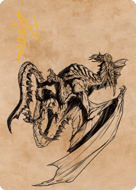 Ancient Silver Dragon Art Card (47) (Gold-Stamped Signature) [Commander Legends: Battle for Baldur's Gate Art Series] - Rocket TCG