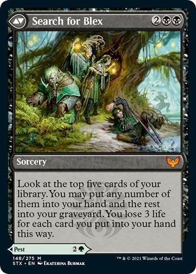 Blex, Vexing Pest // Search for Blex [Strixhaven: School of Mages Prerelease Promos] - Rocket TCG