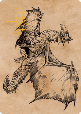 Ancient Bronze Dragon Art Card (58) (Gold-Stamped Signature) [Commander Legends: Battle for Baldur's Gate Art Series] - Rocket TCG