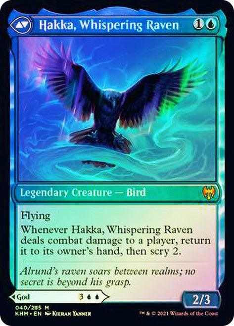 Alrund, God of the Cosmos // Hakka, Whispering Raven [Kaldheim Prerelease Promos] - Rocket TCG