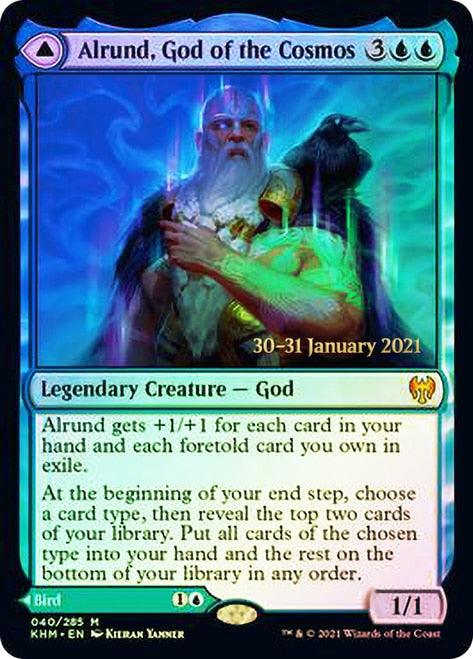 Alrund, God of the Cosmos // Hakka, Whispering Raven [Kaldheim Prerelease Promos] - Rocket TCG