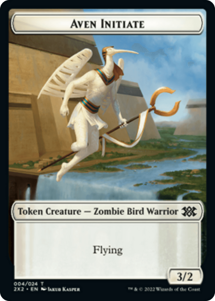 Drake // Aven Initiate Double-sided Token [Double Masters 2022 Tokens] - Rocket TCG