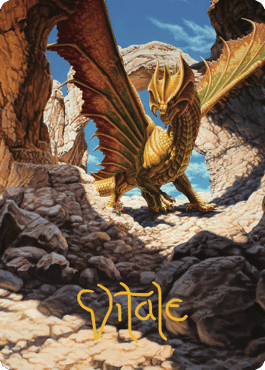 Ancient Brass Dragon Art Card (02) (Gold-Stamped Signature) [Commander Legends: Battle for Baldur's Gate Art Series] - Rocket TCG